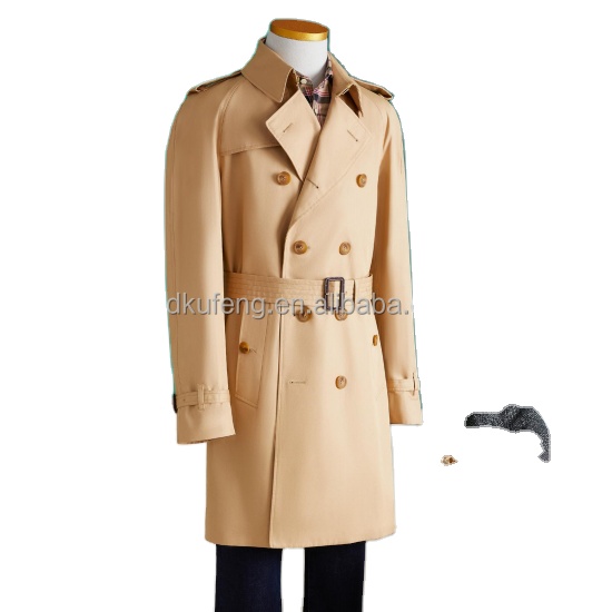 New Men Cotton Coats Autumn Winter Solid Color Cold Resistant Men Woolen Overcoat Double Collar Casual Trench Coat Male