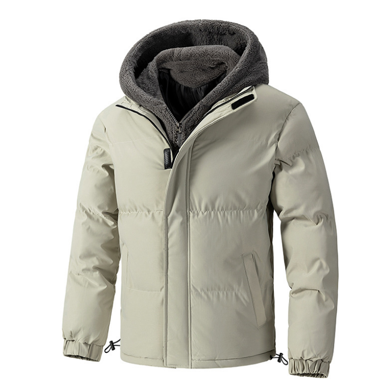 Winter Parker Men's Padded Hooded Overcoat With Fleece Thickened Man Down Jackets Coats Winter Clothing