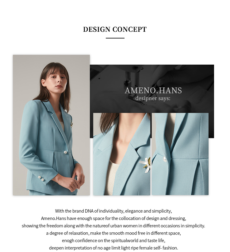 Blazer suit collar detail