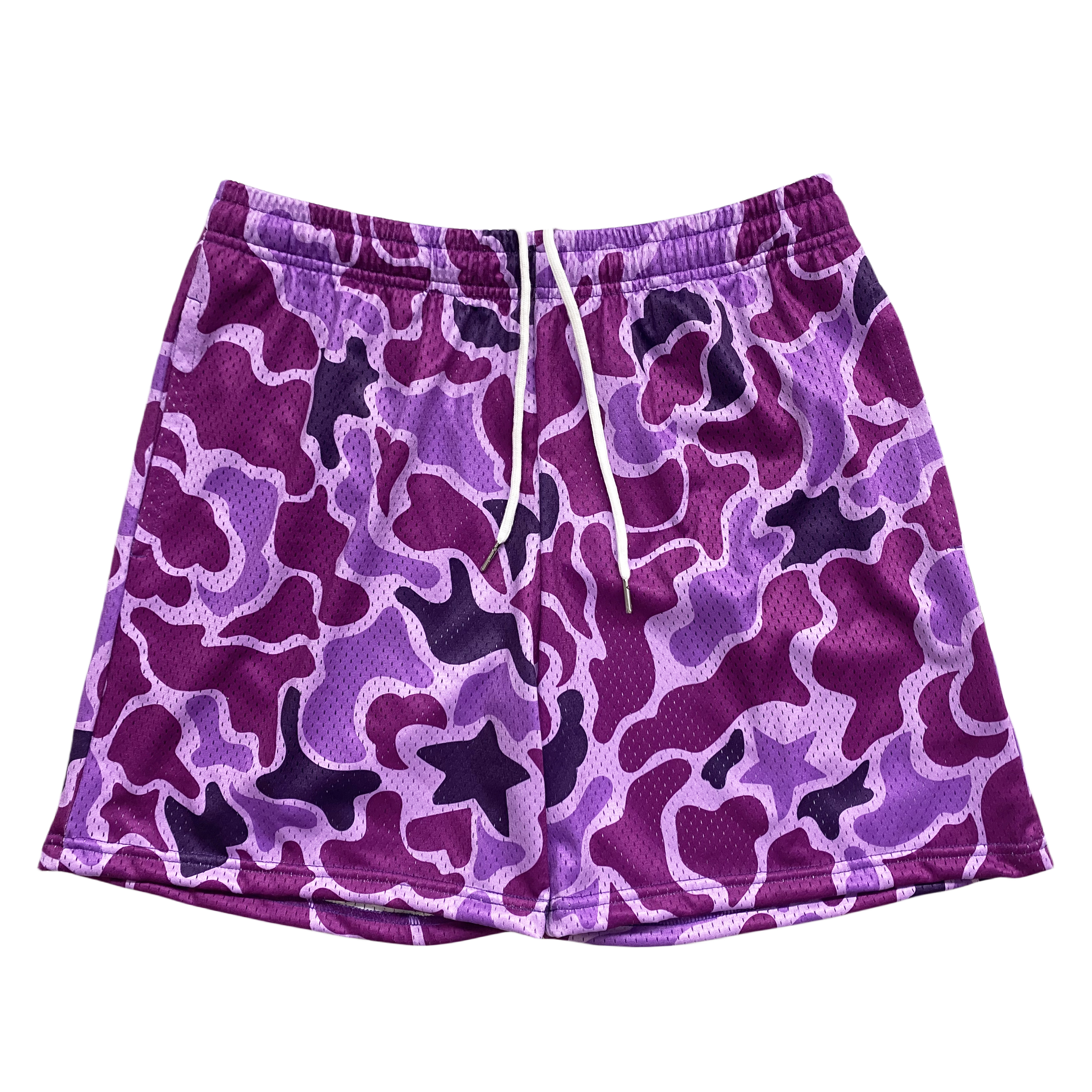 Men Active Wear All Over Print Above the Knee 5 Inch Inseam Custom Sublimation Streetwear Double Layer Basketball Mesh Shorts