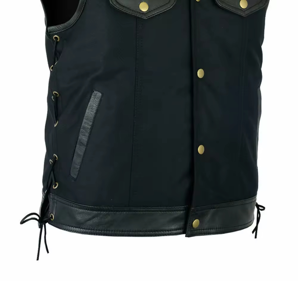Breathable Men's Leather Vest Zipper Private Label Design Sleeveless Winter Warm Wear Wholesale High Quality OEM Service