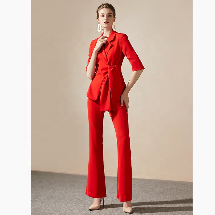 Custom Logo Wholesale Women Fashion blazer Custom High Quality Women's New Fashion Two Piece Sets Special Design Lady Suits