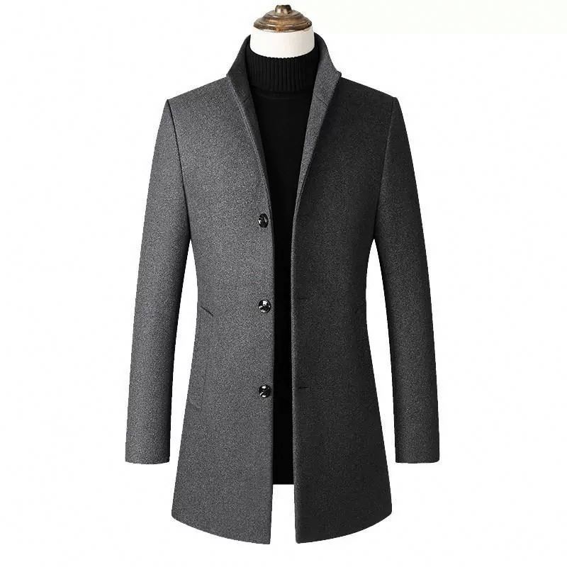 2026 New Design Men's Long-Sleeved Coat - Simple Standing Collar, Long-Sleeved, Warm and Business-Friendly Coat for Autumn
