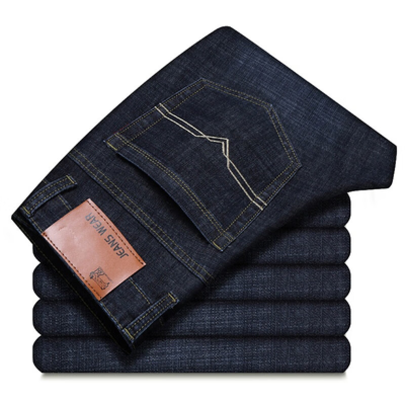 Jeans for Men, Multi-Color Optional, Slim Straight-Leg Business Casual, Retro V-Pocket Washed Denim TrousersJeans Hommes