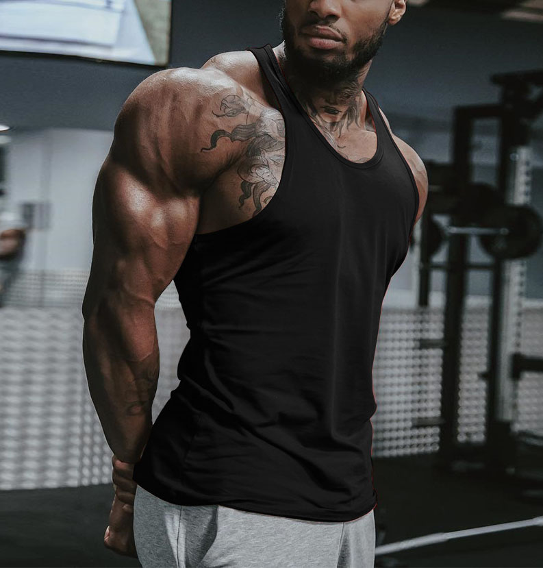 Wholesale Custom Men Cotton White Seamless Fitness Bodybuilding Undershirt Training String Singlet Gym Tank Tops Vest for Men
