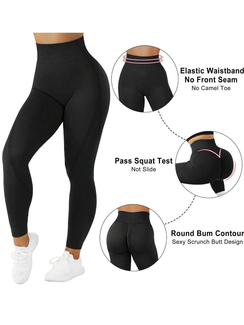 Factory Custom Women Workout Compression Butt Lift Tights Sports High Waist Tummy Control Pants Gym Athletic Yoga Leggings