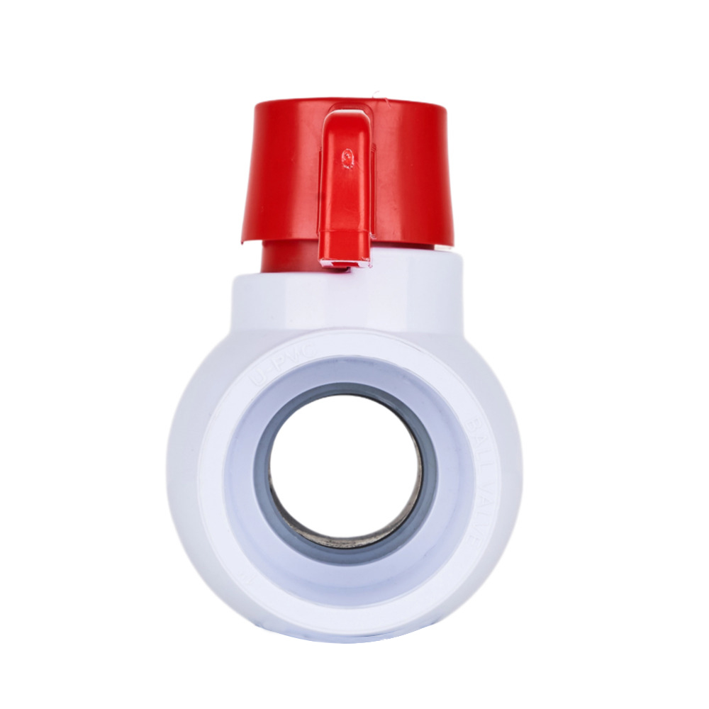 China 3/4” PVC Porcelain White Round Compact Ball Valve Solvent Socket Manufacturer, Factories