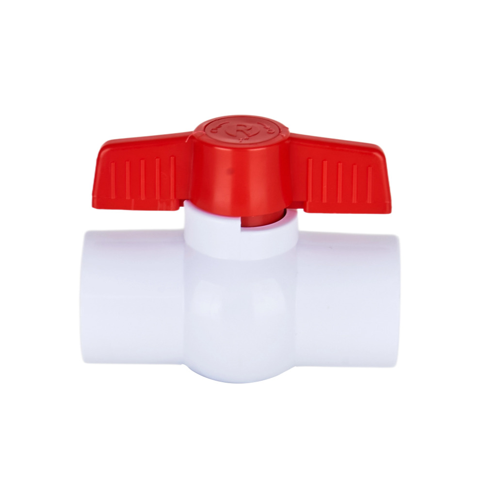 China 3/4” PVC Porcelain White Round Compact Ball Valve Solvent Socket Manufacturer, Factories