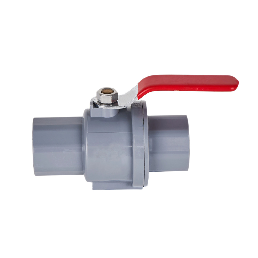 China 3/4'' PVC 2-piece Ball Valve  with Stainless Steel Handle Socket slip x slip Manufacturer, Manufacturers