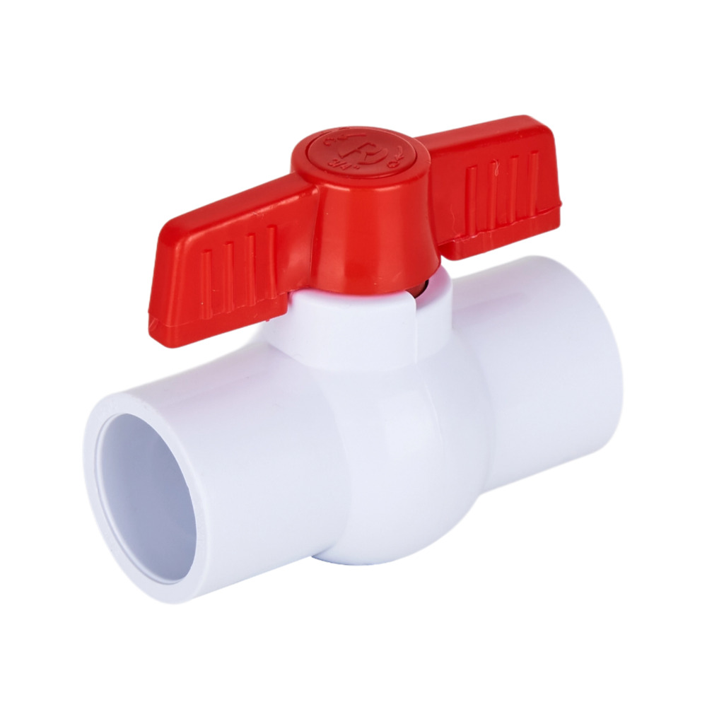 Wholesale 1'' Round Compact PVC Ball Valve Socket Ends, Porcelain White for South America Market Suppliers, Factories