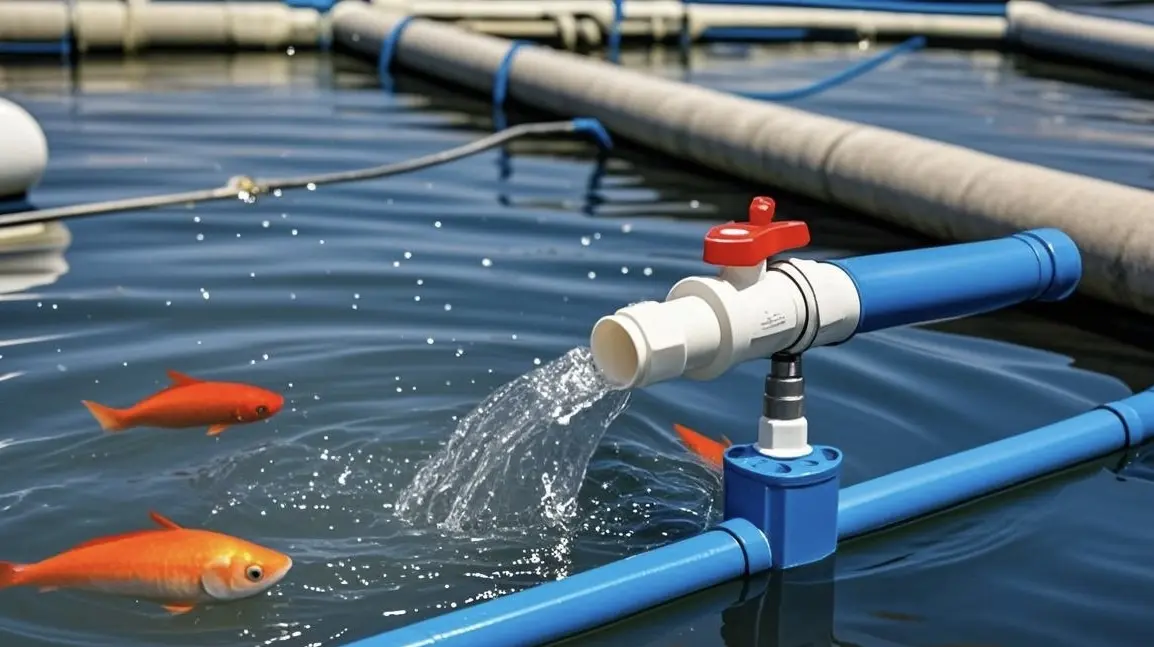 Aquaculture fish cultivation piping system using Ehao PVC valves