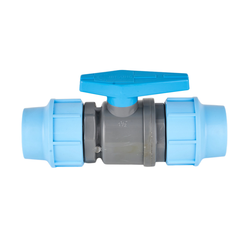 China 1.1/2'' Double Union PVC Ball Valve Manufacturers, Supplier