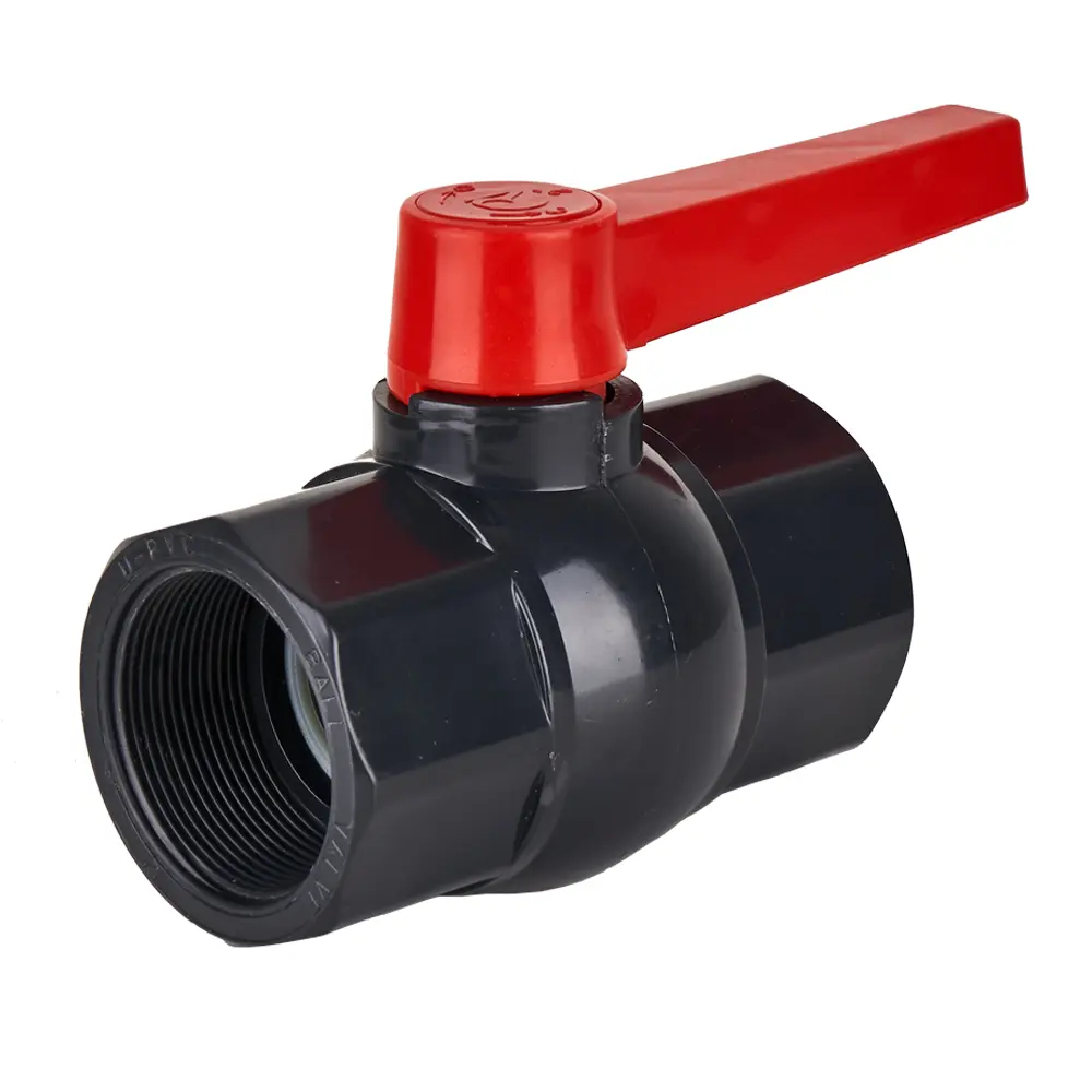 2 inch PVC Octagonal Compact Ball Valve in Black with Solvent Ends Thread — Ehao