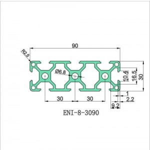 High-Quality Industrial Aluminum Profiles ENI-8-3090 Anodized Modular Design Protective Covers Electromechanical Equipment Mechanical Equipment Service, EI