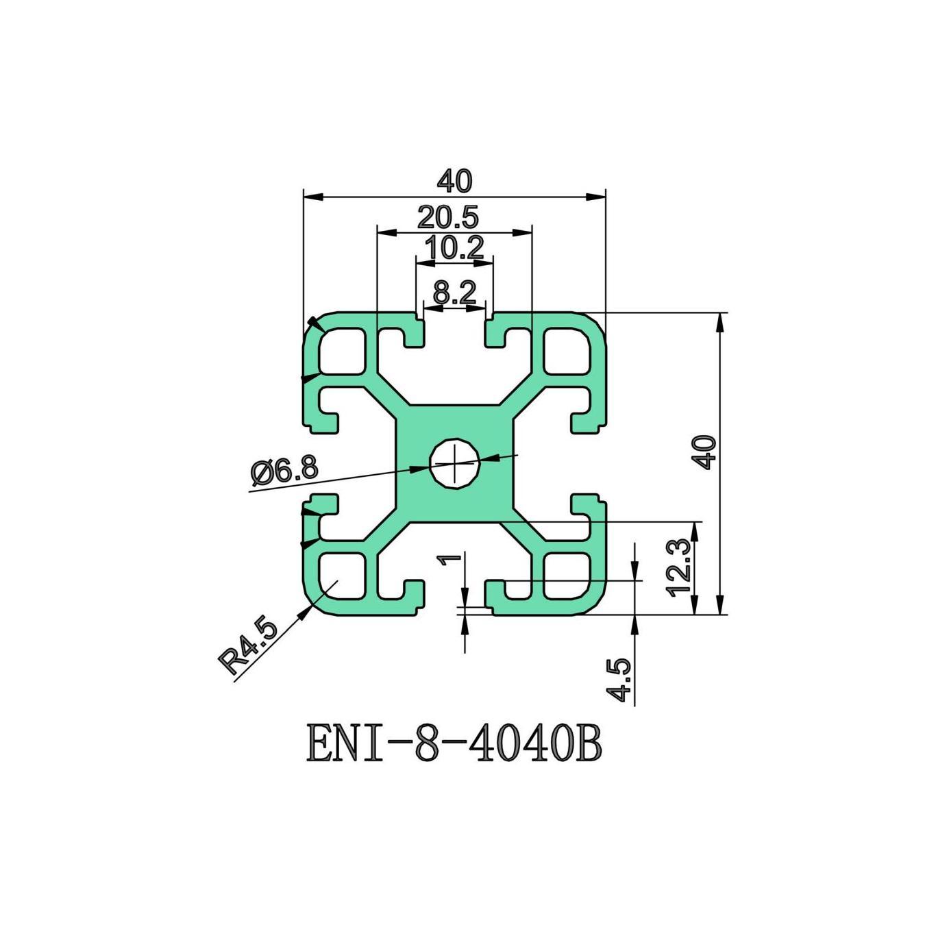 High-Quality Industrial aluminum profile ENI-8-4040B surface anode oxidation processing strength high delivery fast delivery Factory, Product