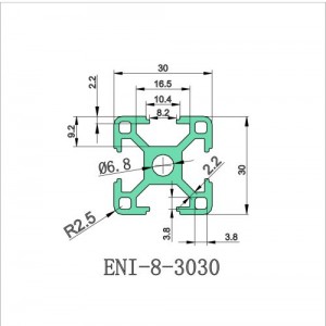 China Industrial Aluminum Profiles ENI-8-3030 Anodized Modular Aluminum Frames Aluminum Processing Customized Aluminum Profiles for Architectural Use Product, EI