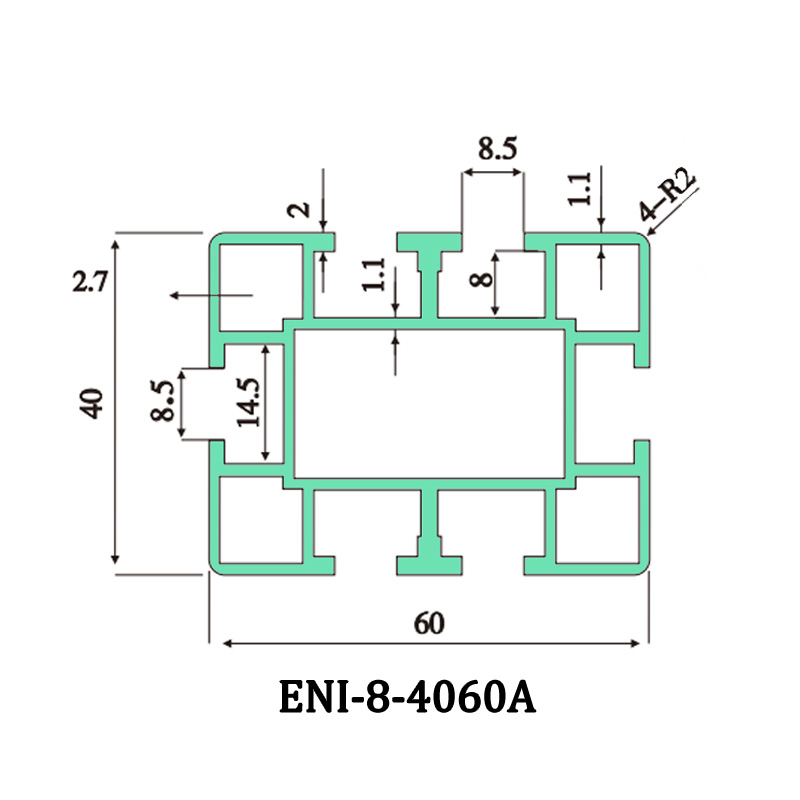 High-Quality ENI-8-4060A aluminum profile, slot width 8mm, cross-sectional size 40mmx60mm, what can it be used for? Products, EI