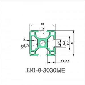 EI Industrial Aluminum Profiles ENI-8-3030ME Anodized High Precision Aluminum Profiles Aluminum Materials for Engineering Automation Line Service, EI