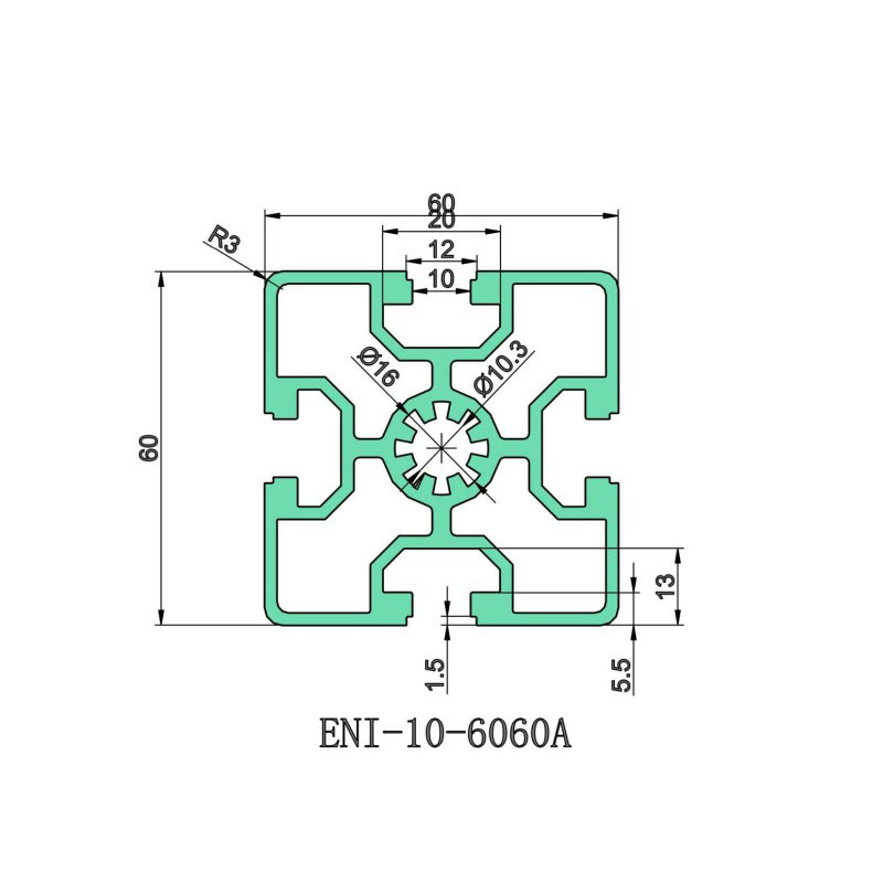 High-Quality T-slot aluminum profile E&I-10-6060A | High-strength industrial aluminum | Modular frame design | Automation equipment bracket Factory, Products