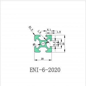 High-Quality Industrial aluminum profiles ENI-6-2020 anodized machinable Lightweight frames Racks for automation equipment Product, Service