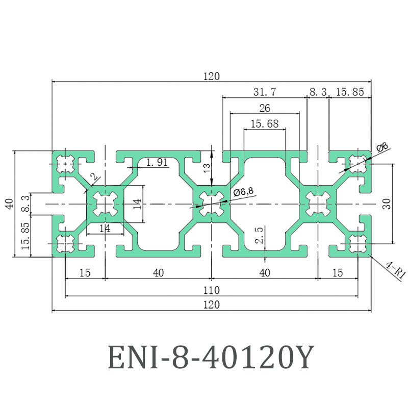 High-Quality ENI-8-40120Y aluminum profile, small industrial assembly line mechanical frame equipment Product, EI