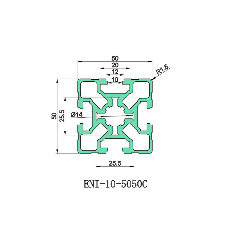 EI T-slot aluminum profile E&I-10-5050C | High-precision industrial materials | Automation equipment | Structural flexibility Factory, Service