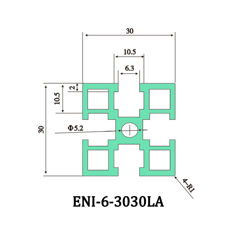 EI Aluminum profile ENI-8-3030LA anodized, lightweight, high strength, corrosion resistant, easy to process Factory, EI
