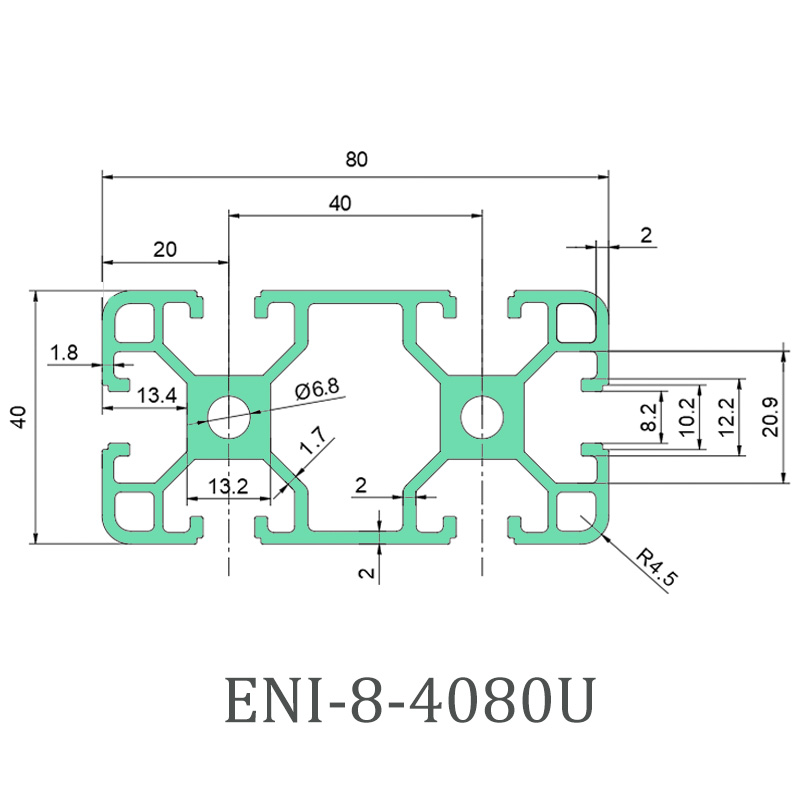 Best ENI-8-4080U aluminum profile, large mechanical equipment frame Service, EI