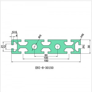 EI Industrial Aluminum Profile ENI-8-30150 Anodized Modular Design Precision Engineered Aluminum Heavy Duty Industrial Aluminum Factories, Product