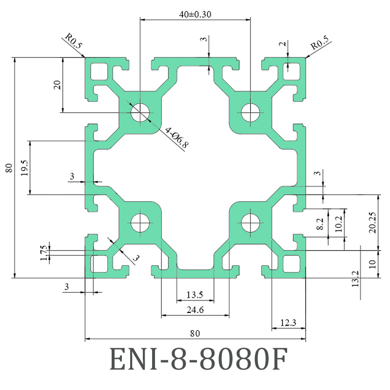 Best ENI-8-8080F aluminum profile, large cross-sectional moment of inertia and excellent bending resistance Factory, Factories