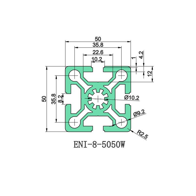 Best T-slot aluminum profile E&I-8-5050W | Industrial design aluminum | Automation equipment frame | Strong structural stability Factories, Products