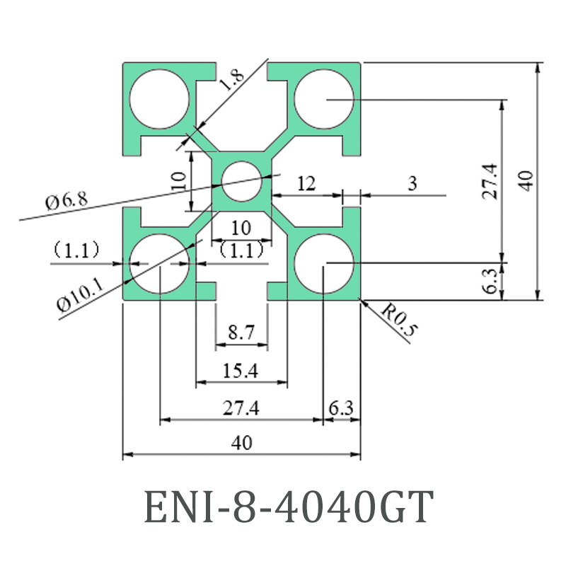 China ENI-8-4040GT aluminum profile production company product display cabinet Factories, EI