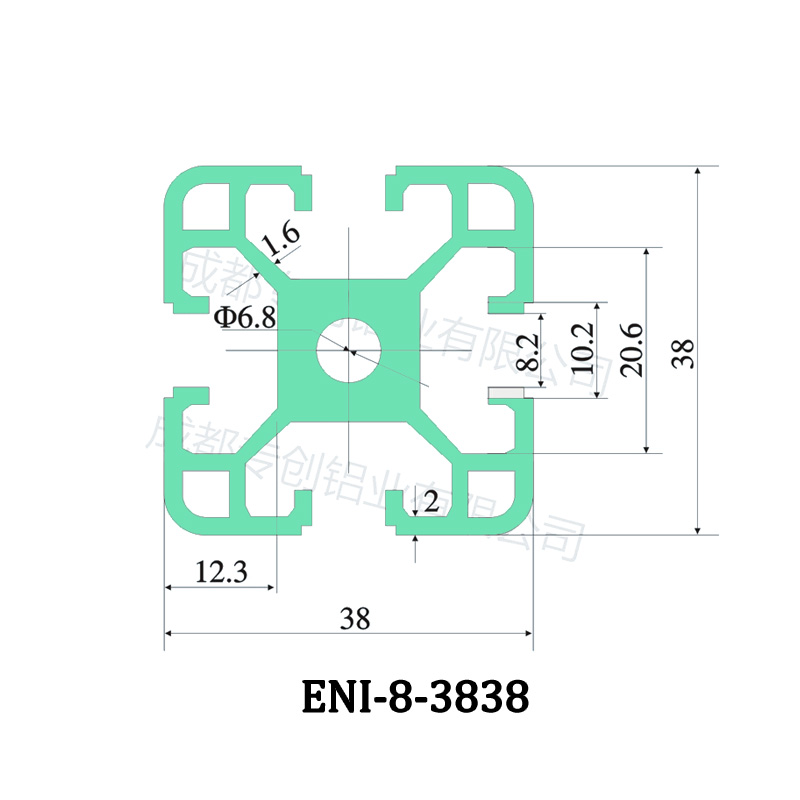EI Industrial aluminum profile ENI-8-3838, slot width 8mm, 38mmx38mm, suitable for multiple scenarios Product, EI