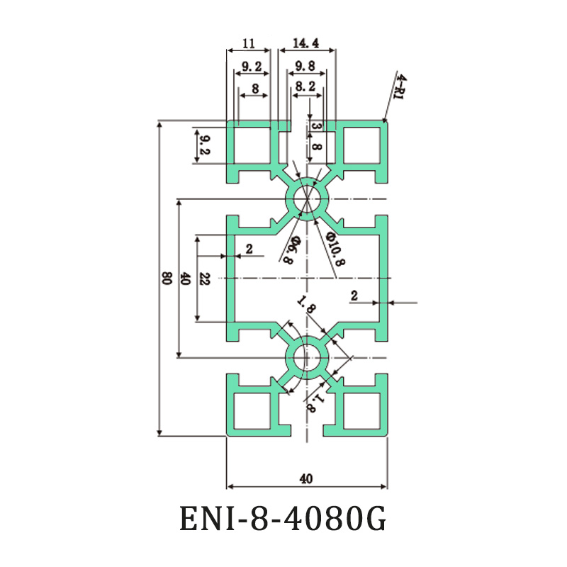 China ENI-8-4080G industrial aluminum profile, used to make wardrobes and shoe cabinets in rest areas of factory workers Factories, Products