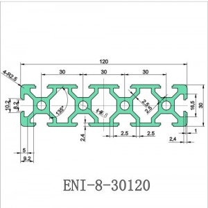 China  Industrial Aluminum Profile ENI-8-30120 Anodized Modular Design Precision Engineered Aluminum Customized Aluminum Profile Products, Service