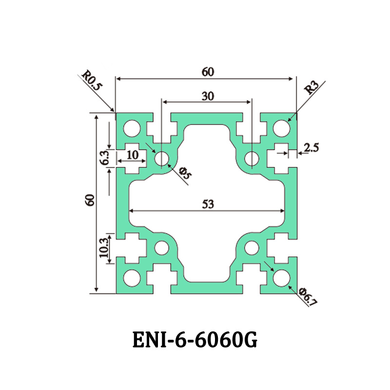 High-Quality ENI-6-6060G aluminum profile, suitable for frame combinations of heavy-duty structures Service, EI