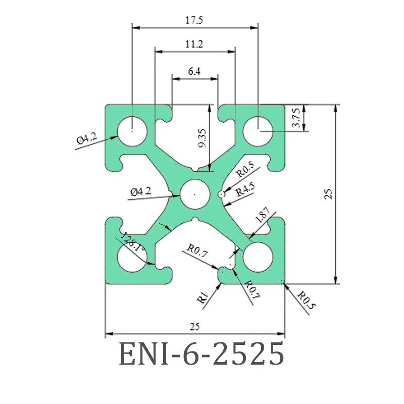 EI ENI-6-2525 aluminum profile for making home computer desks Products, EI