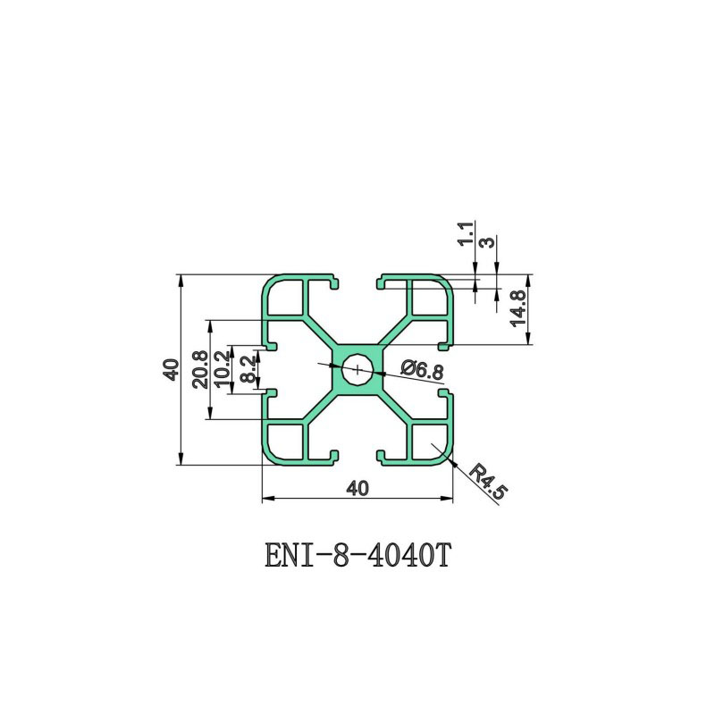 EI Industrial aluminum profile E&I-8-4040T Anodized light aluminum profile easy to process automated assembly line guardrail factory fence Products, EI
