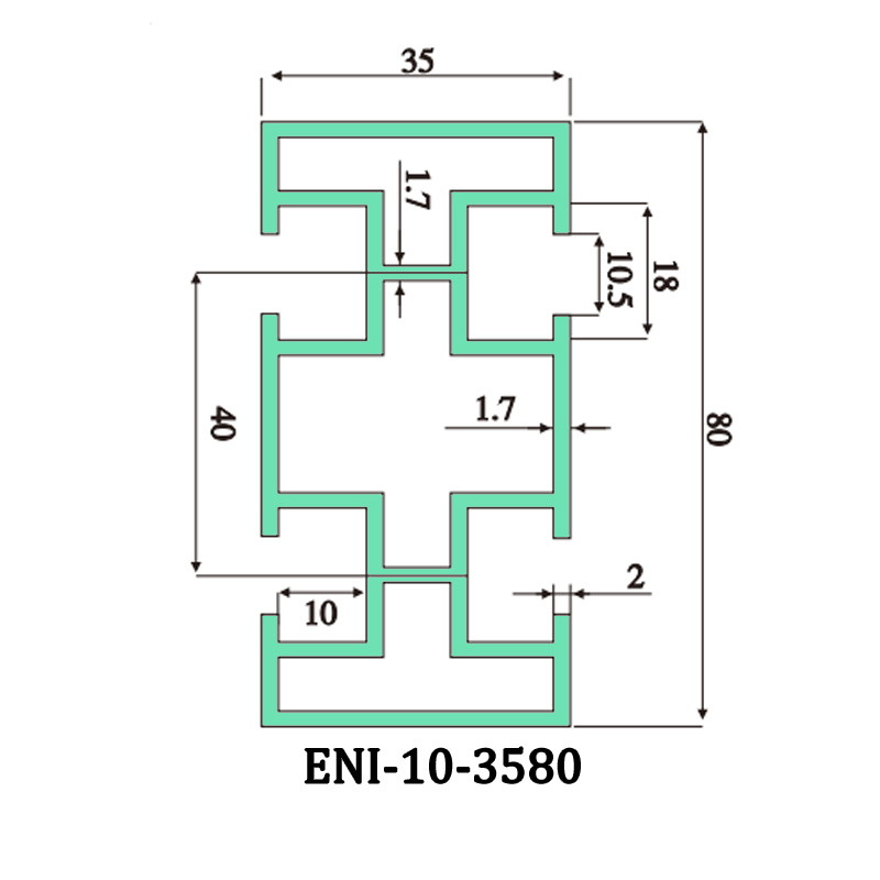 China ENI-10-3580 35mmx80mm industrial profiles: stabilizing the foundation for production Factory, Products