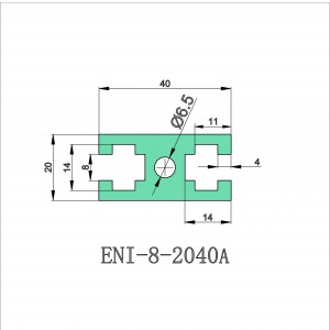 High-Quality Industrial Aluminum Profile ENI-8-2040A Anodized Slot Width 8mm Frame Doors & Windows Equipment Frame Factories, EI