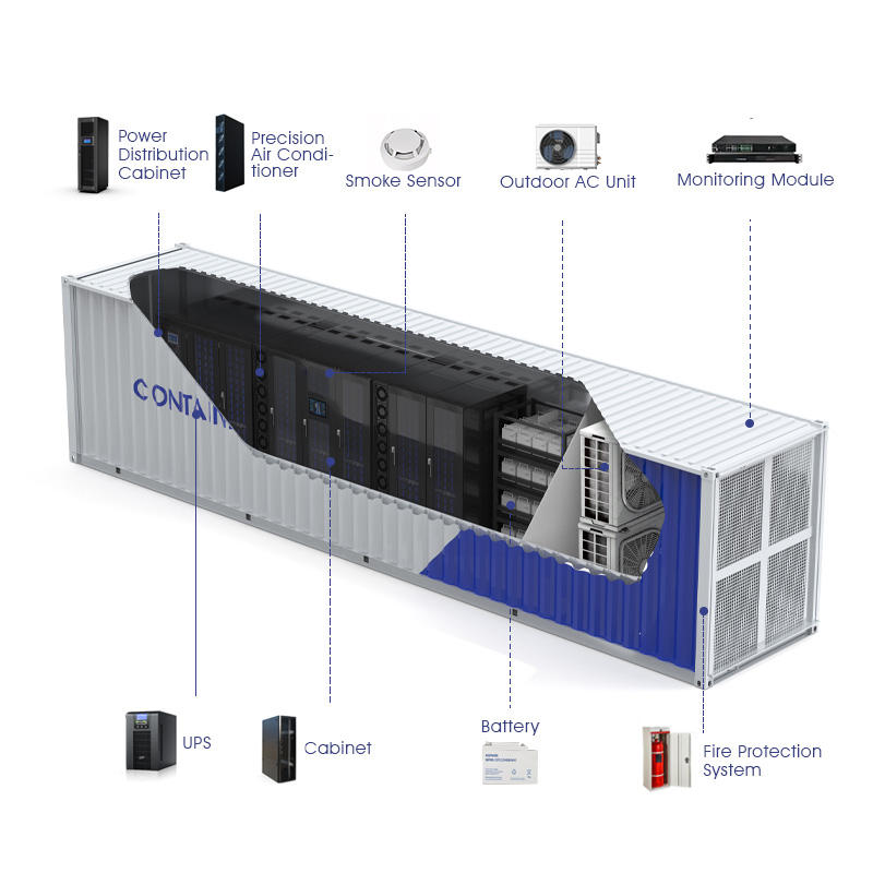 Outdoor Waterproof Dustproof Prefabricated Data Center Container All-in-One IT Solution UPS Cooling 20FT/40FT Modular Stock