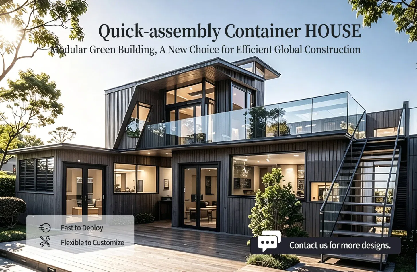 20FT Flat Pack Prefab House Modular Container Home for Construction Site Office