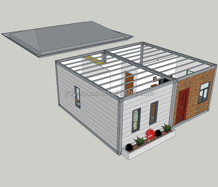 Modular house exterior side view
