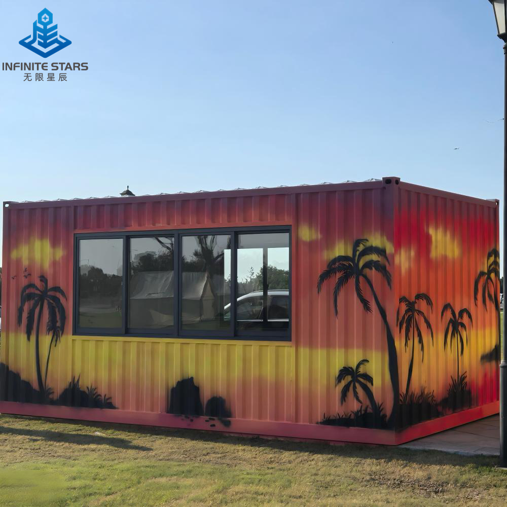 Bespoke Glass Modified Shipping Container Office Mobile Showroom Prefab Exhibition Cabin Villa Shipping Container Cafe