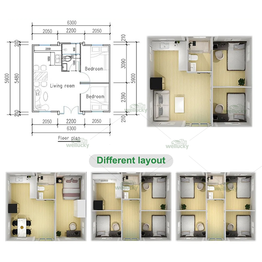 Rapid Build Expandable Prefab Home Energy Efficient Galvanized Steel Frame for Remote Office Holiday Cabin Worker Accommodation