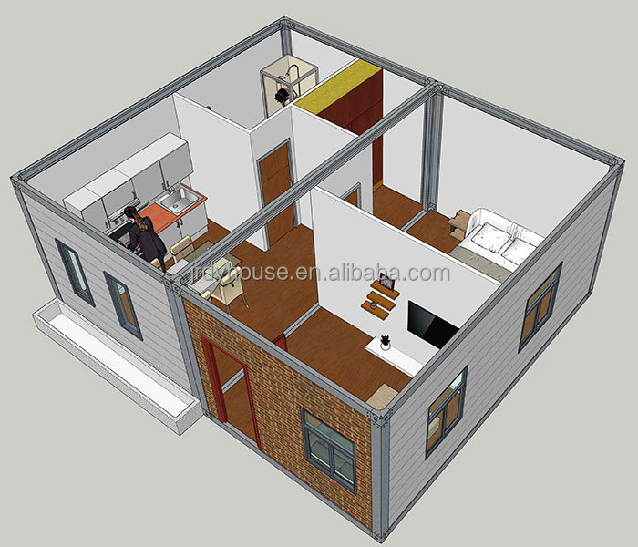 Finished modular room interior