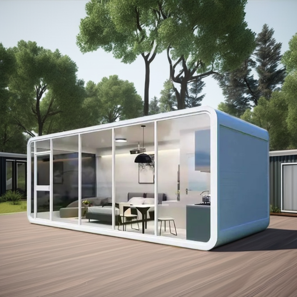 Apple Cabin Quick Install Prefab House With Terrace For Temporary Living &amp; Tourism