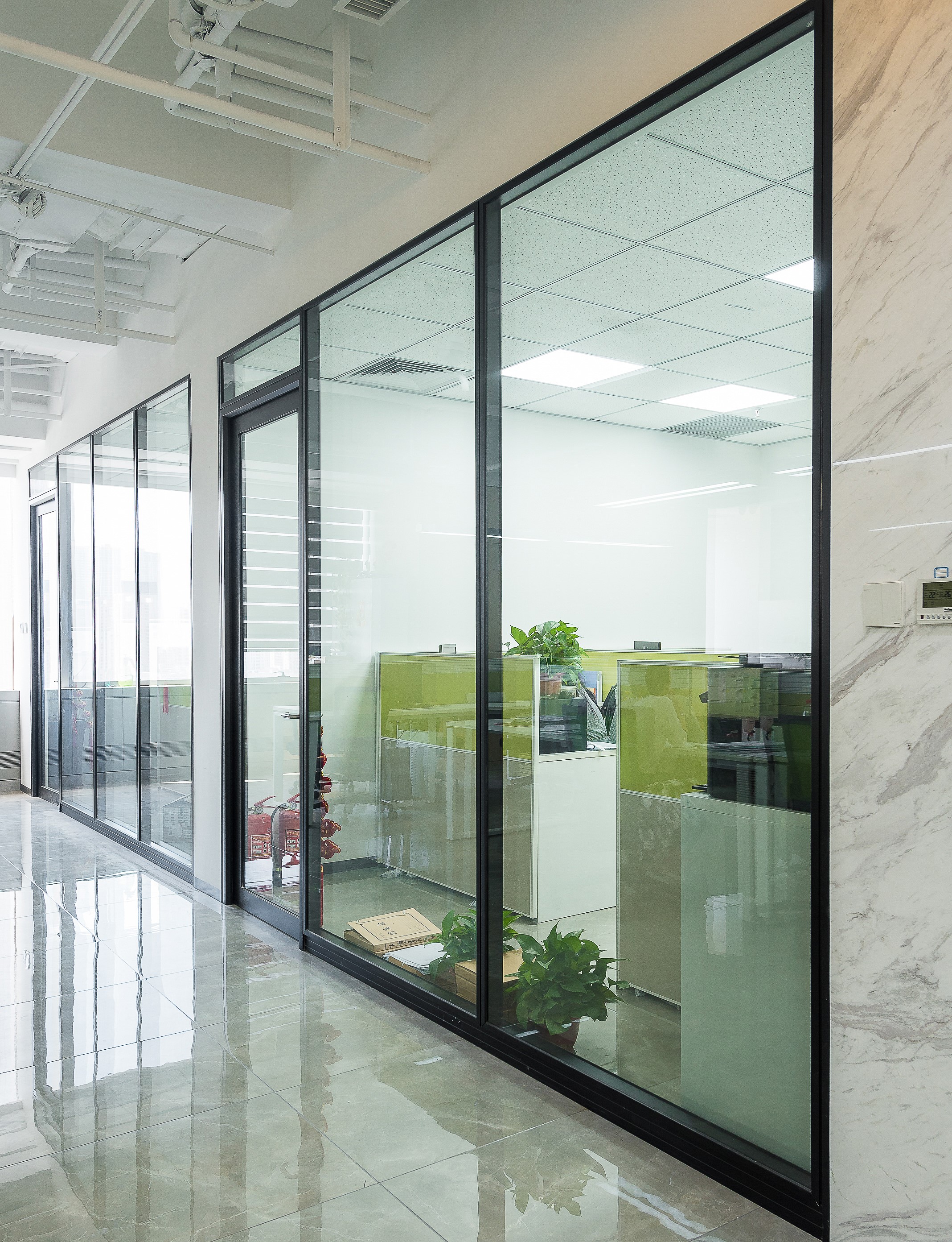 Customizable Modern Double Glass Partition Modular Soundproof Office Transparent Tempered Full High Wall School Warehouse Gym