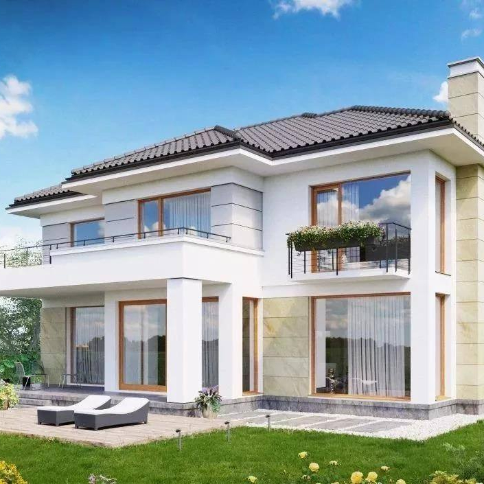 Prefab Houses 4 Bedrooms Luxury Light Steel Prefab House Customized by Manufacturer