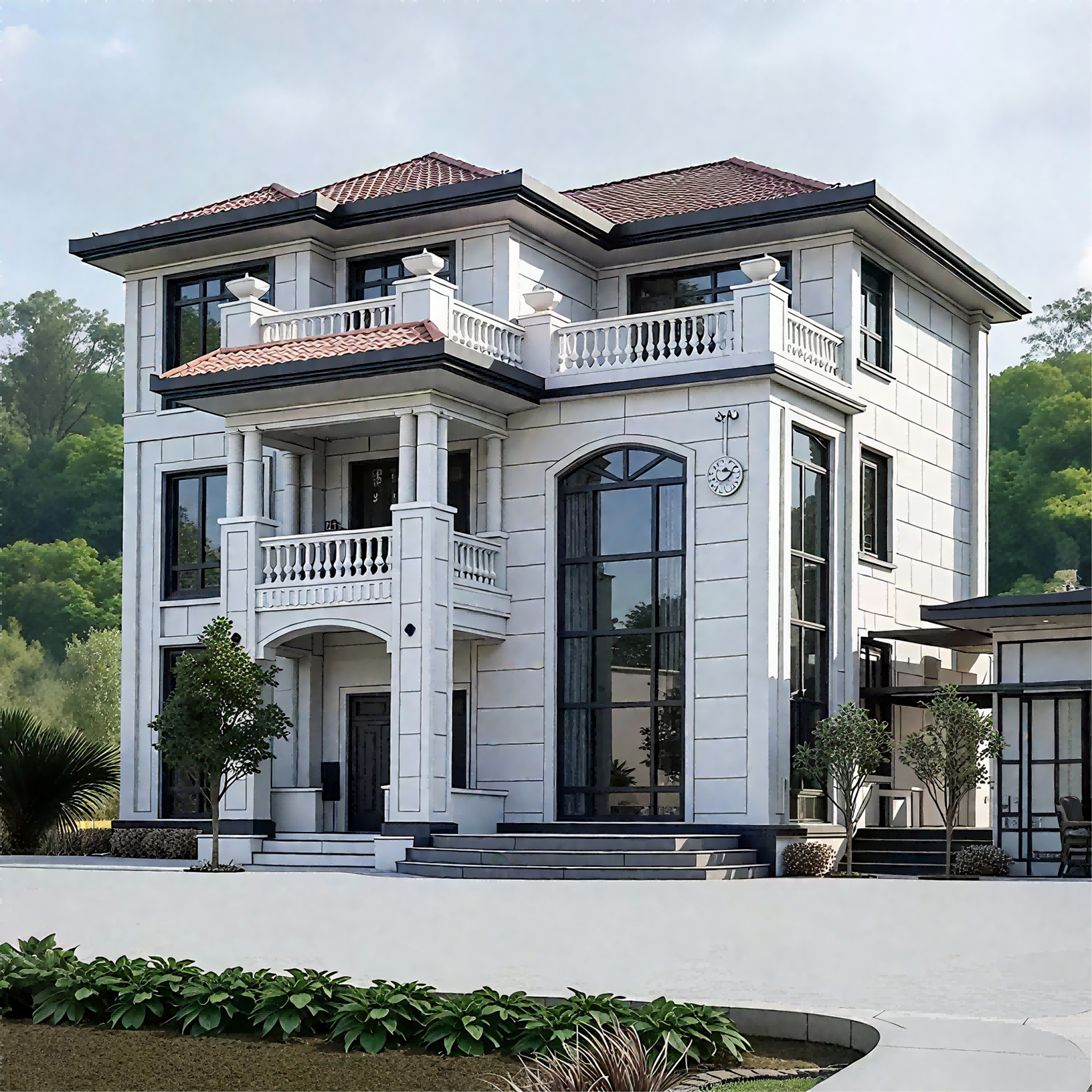 Three-story villa